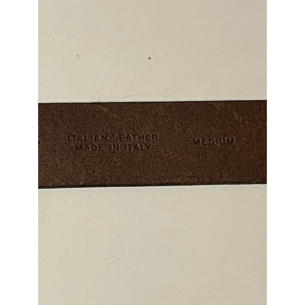 Calvin Klein Jeans Mens Brown Italian Leather Belt Silver Buckle Medium 410542